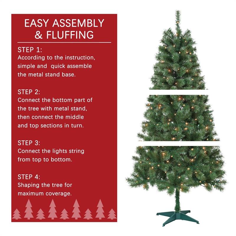 Jeco Aisling 6' Sentiments Christmas Tree with Clear Lights