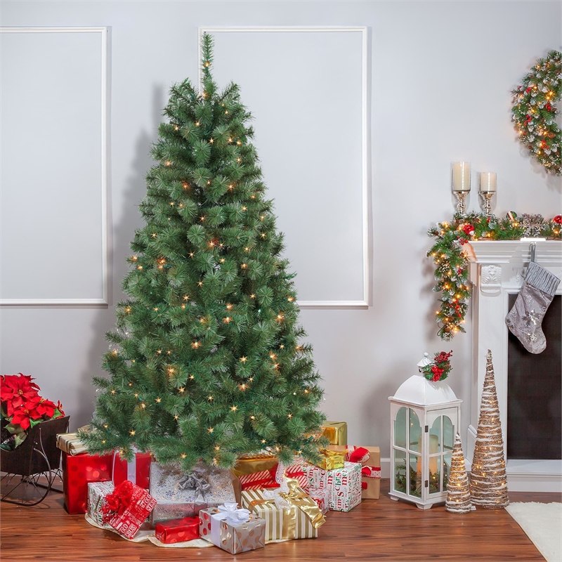 Jeco Aisling 6' Sentiments Christmas Tree with Clear Lights