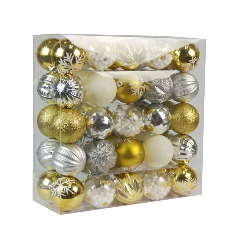 Jeco 50 Piece Tinsel Town Christmas Tree Ornament Set
