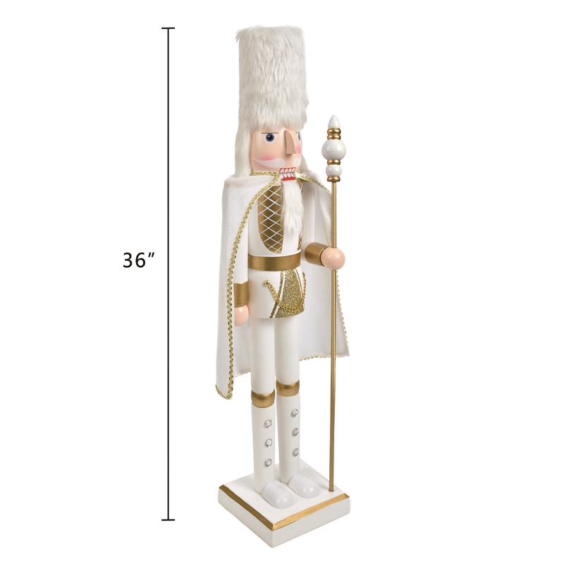 Jeco Hand Painted Crafted Nutcracker in Gold and White