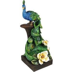 Jeco 39&quot Peacock Fountain With LED Light