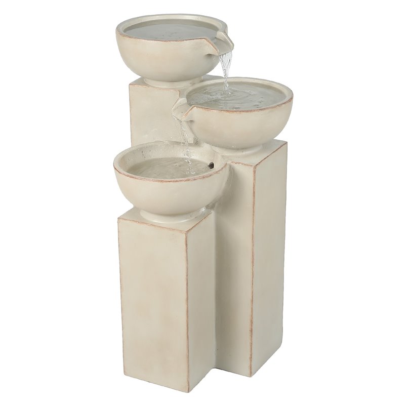 Jeco 3 Tier Bowls Water Fountain With LED Light