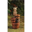 Three Pots With Solar Pillar Lamp Water Fountain