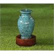 Turquoise Vase Water Fountain with Brown Base