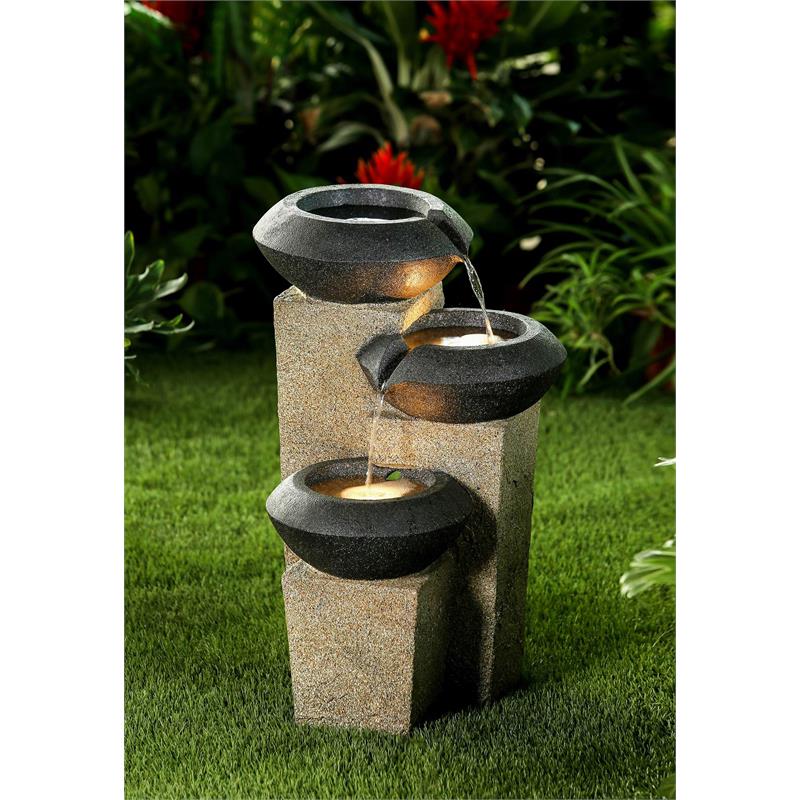 Three-Tiered Modern-Style Illuminated Water Fountain