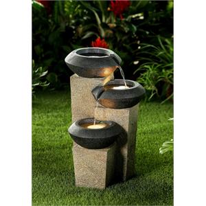 Three-Tiered Modern-Style Illuminated Water Fountain