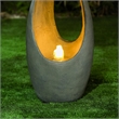 Jeco Vase Shape Fountain with Led Light in Gray