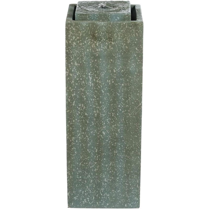 Jeco Contemporary Poly-Resin Pillar Fountain With Led Light in Green Lime