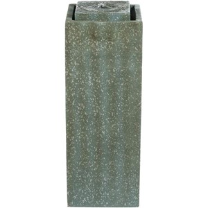 Jeco Contemporary Poly-Resin Pillar Fountain With Led Light in Green Lime