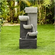Jeco Contemporary 3-Tier Poly-Resin Bowls Outdoor Fountain in Multi-Color