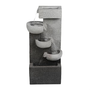 Jeco Contemporary 3-Tier Poly-Resin Bowls Outdoor Fountain in Multi-Color