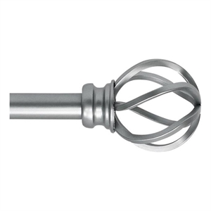 Sophie Adjustable Single Curtain Rod 28&quot to 48&quot-Antique Silver