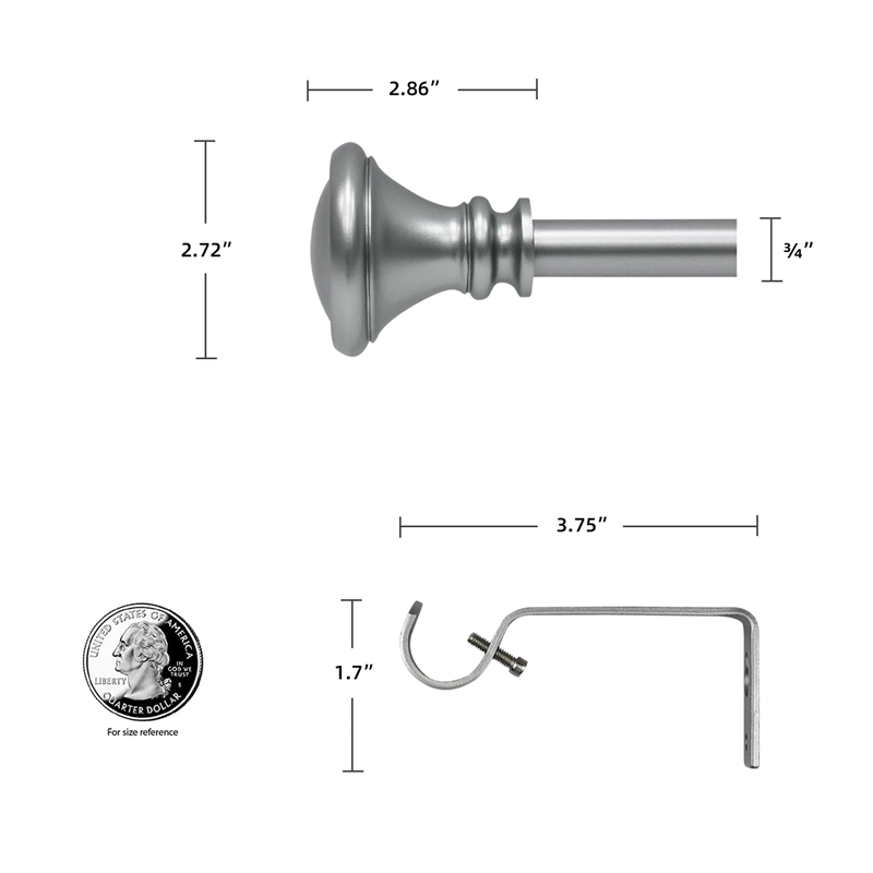 Scarlette Adjustable Single Curtain Rod 48