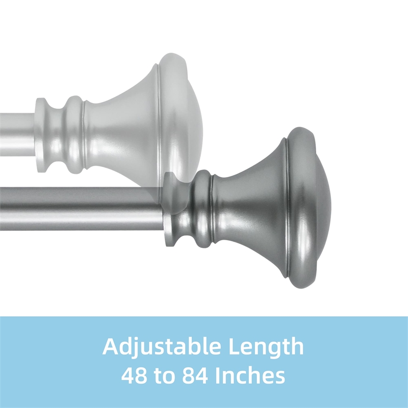 Scarlette Adjustable Single Curtain Rod 48