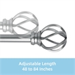 Sophie Adjustable Single Metal Curtain Rod 48