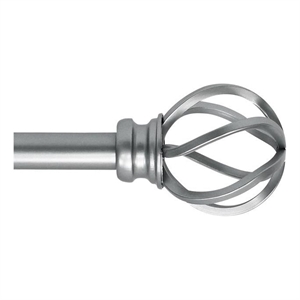 Sophie Adjustable Single Metal Curtain Rod 48&quot to 84&quot-Antique Silver