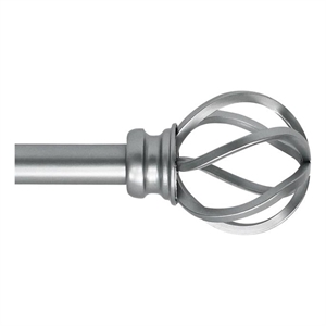 Sophie Adjustable Single Curtain Rod 84&quot to 120&quot-Antique Silver