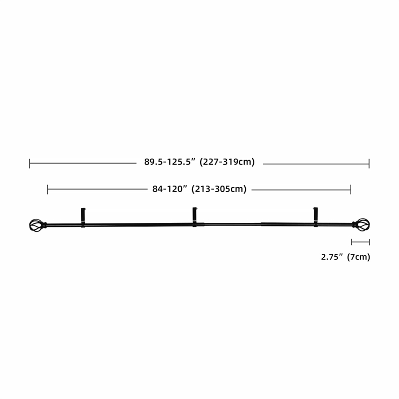 Sophie Adjustable Single Curtain Rod 84