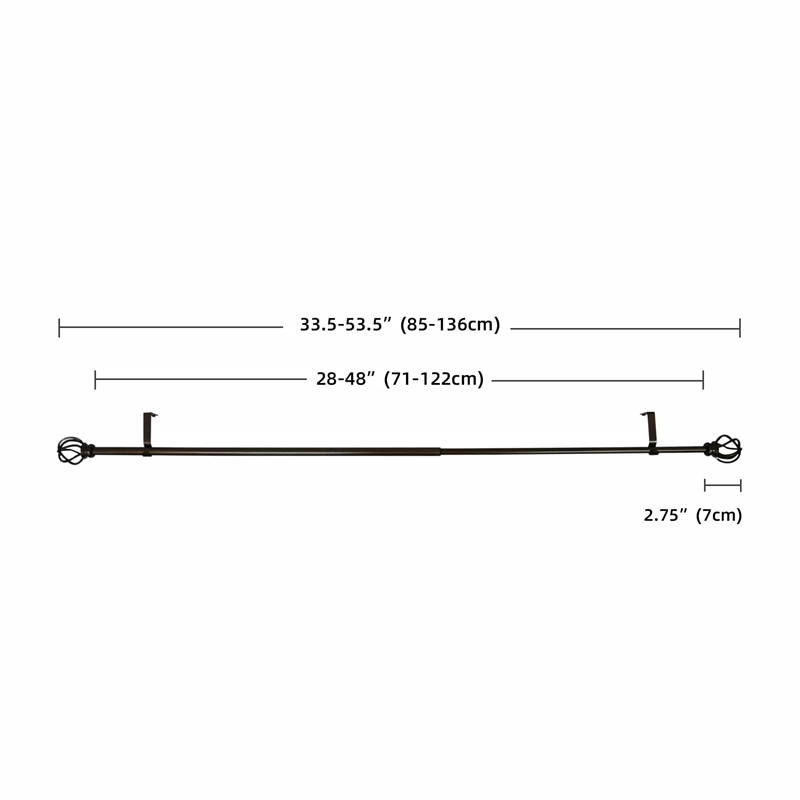 Sophie Adjustable Single Curtain Rod 28