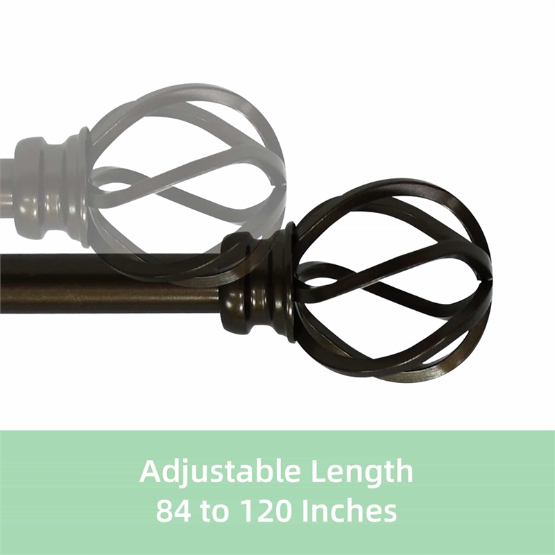 Sophie Adjustable Single Curtain Rod 84