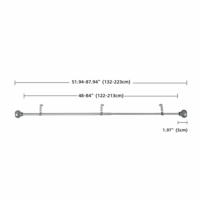 Lily Adjustable Single Curtain Rod 48