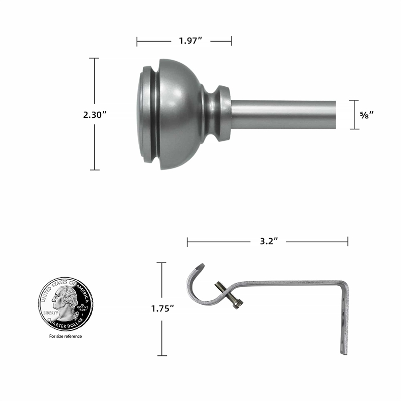 Lily Adjustable Single Curtain Rod 48