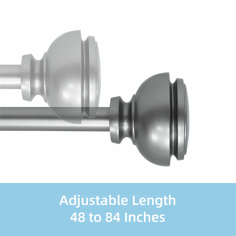 Lily Adjustable Single Curtain Rod 48