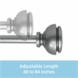 Lily Adjustable Single Curtain Rod 48