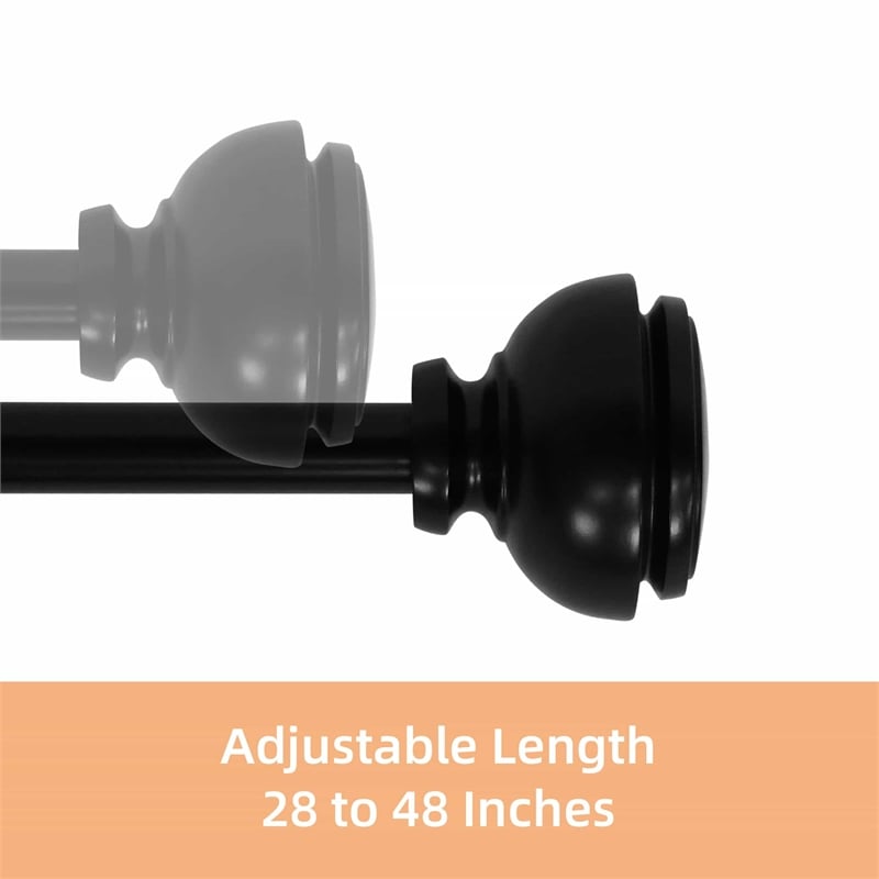 Lily Adjustable Single Curtain Rod 28