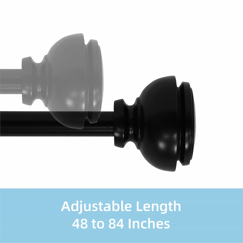 Lily Adjustable Single Curtain Rod 48