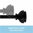 Lily Adjustable Single Curtain Rod 48