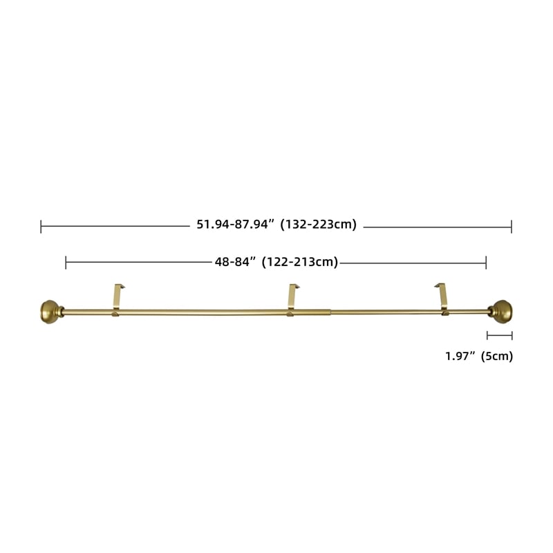 Lily Adjustable Single Curtain Rod 48