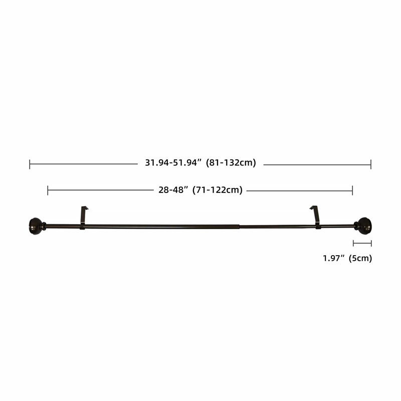 Lily Adjustable Single Curtain Rod 28