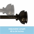 Lily Adjustable Single Curtain Rod 48