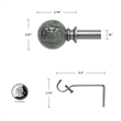 Nancy Adjustable Single Curtain Rod 48