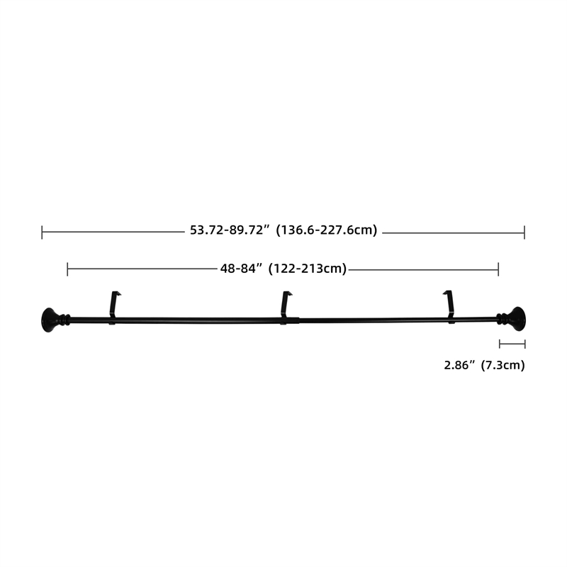 Scarlette Adjustable Single Curtain Rod 48