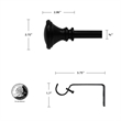 Scarlette Adjustable Single Curtain Rod 48