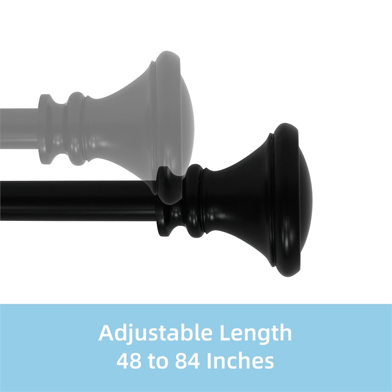 Scarlette Adjustable Single Curtain Rod 48