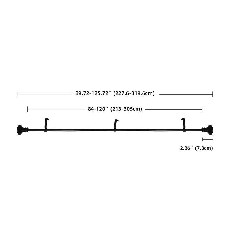 Scarlette Adjustable Single Curtain Rod 84