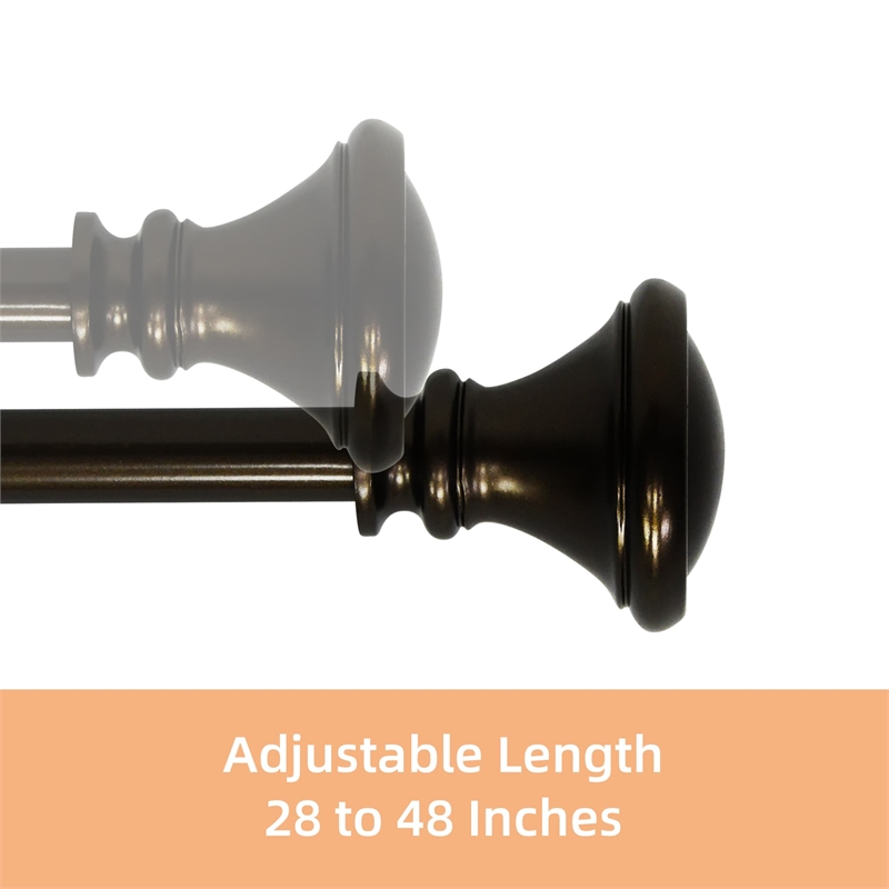 Scarlette Adjustable Single Curtain Rod 28