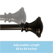 Scarlette Adjustable Single Curtain Rod 48