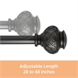Kings Adjustable Single Curtain Rod 28