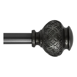 Kings Adjustable Single Curtain Rod 48&quot to 84&quot-Venetian Silver