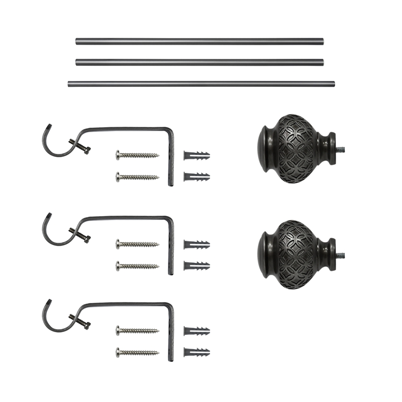 Kings Adjustable Single Curtain Rod 84