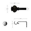 Kings Adjustable Single Curtain Rod 28