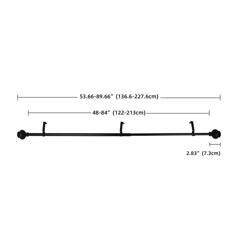 Kings Adjustable Single Curtain Rod 48