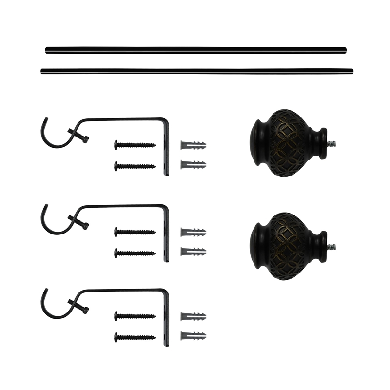 Kings Adjustable Single Curtain Rod 48