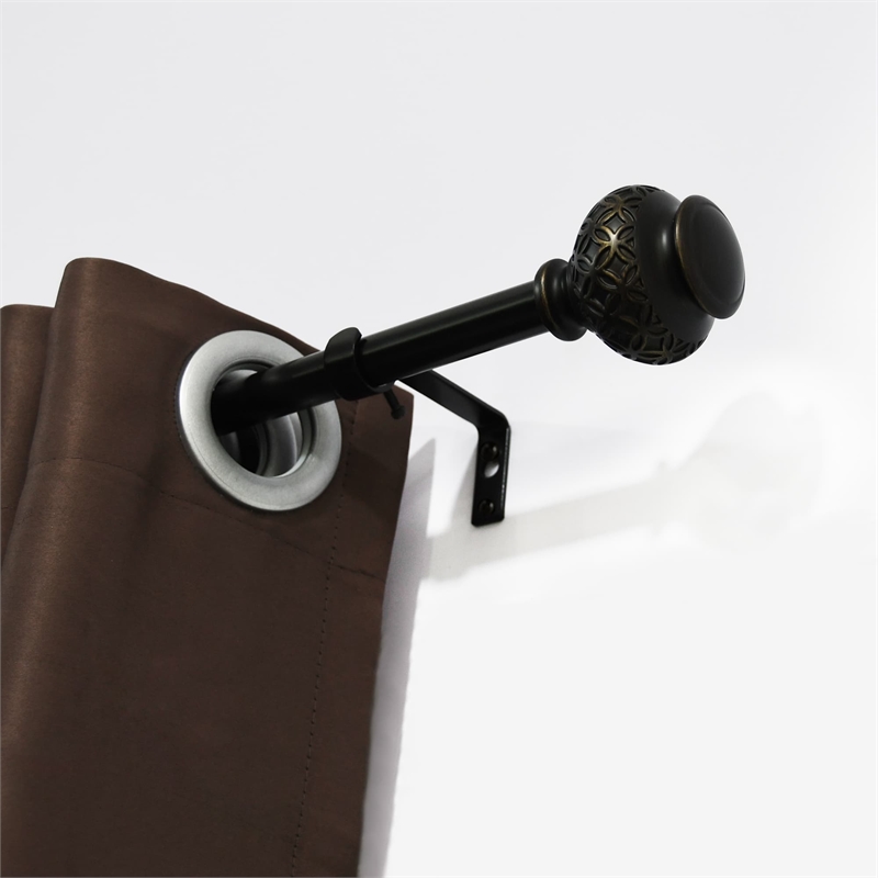 Kings Adjustable Single Curtain Rod 48