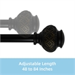 Kings Adjustable Single Curtain Rod 48