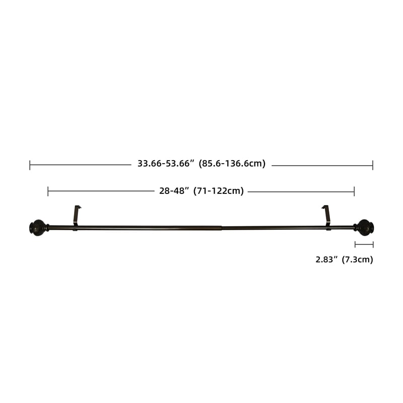 Kings Adjustable Single Curtain Rod 28